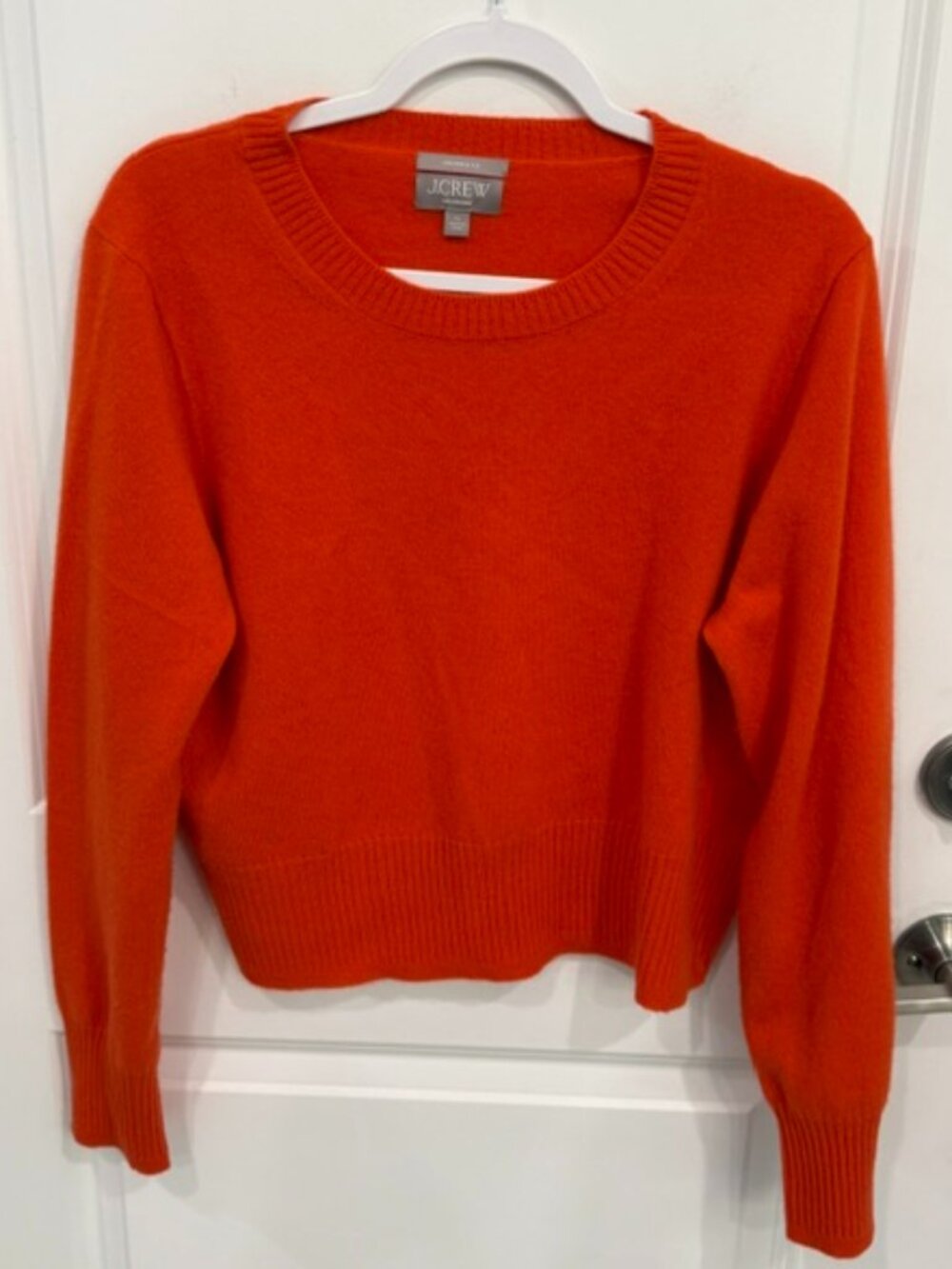 J. Crew Cropped Fit Orange Cashmere Sweater